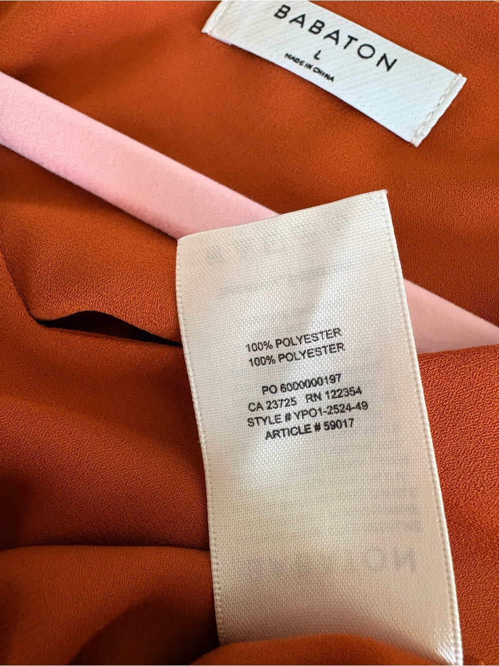 Babaton Rust V-Neck Blouse - Picture 6 of 6